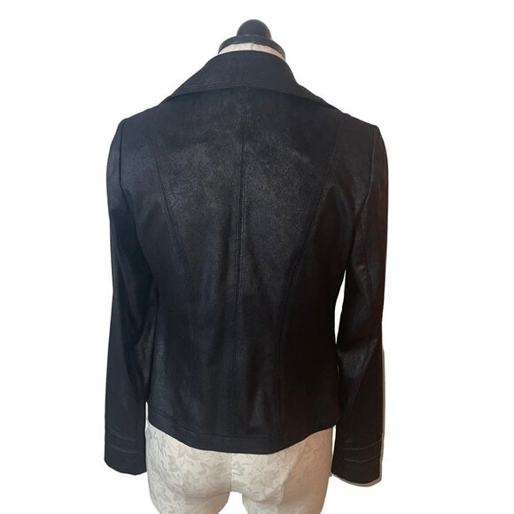 Charlie B Womens Jacket Size Extra Small Faux Black Suede Perfecto Classic - Picture 3 of 13